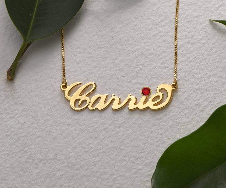 750er vergoldete Silber Carrie Nameskette 750er vergoldete Silber Carrie Nameskette