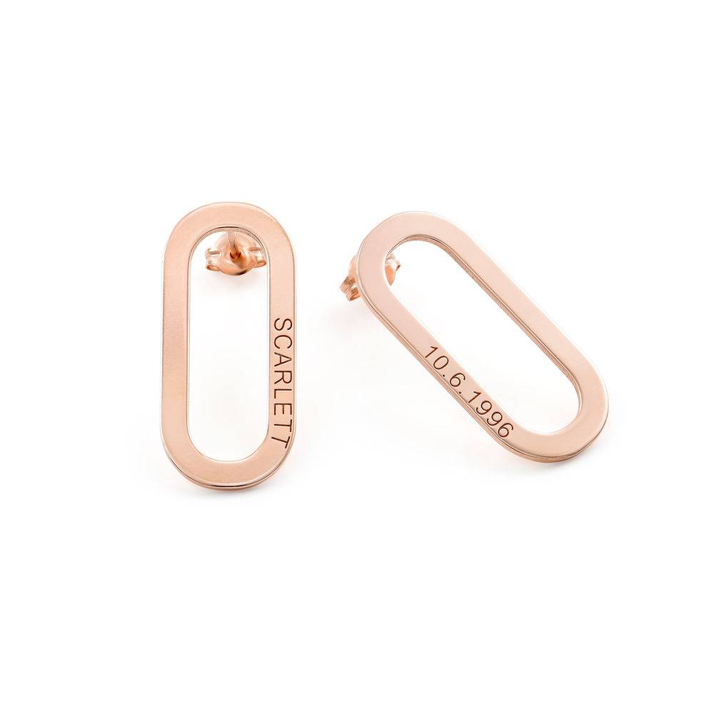 Aria Kettenglied-Ohrringe  - 750er rosévergoldetes Silber-2 Produktfoto