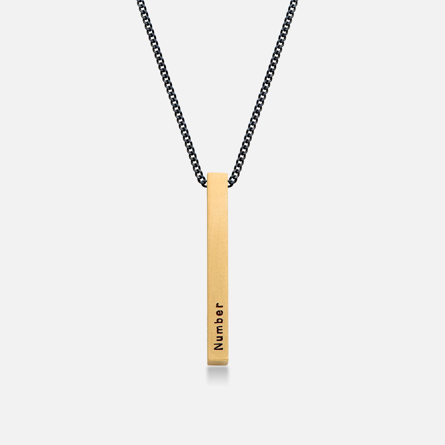 Gravierbare 3D-Barrenkette für Männer - Gold-Vermeil-2 Produktfoto
