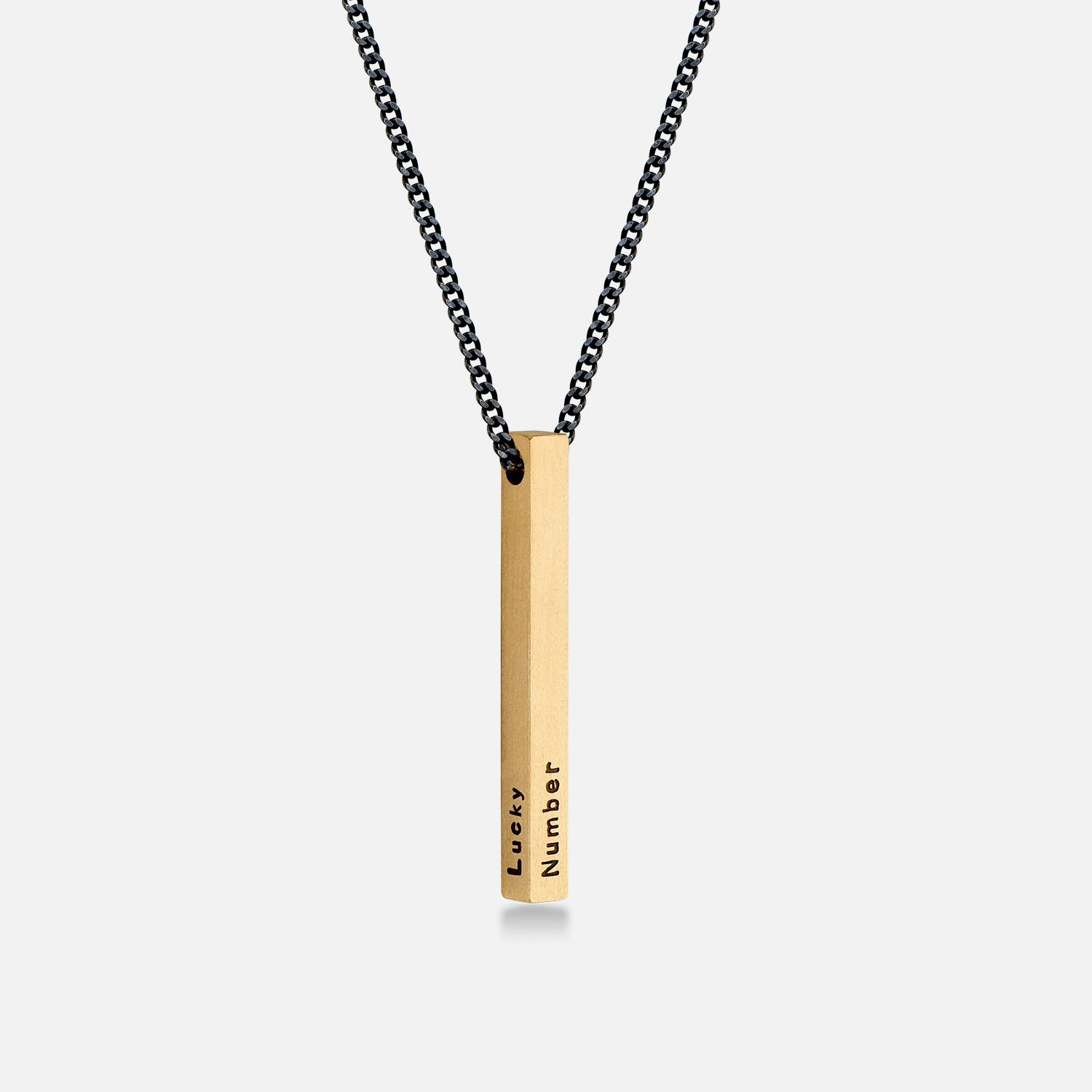 Gravierbare 3D-Barrenkette für Männer - Gold-Vermeil-1 Produktfoto