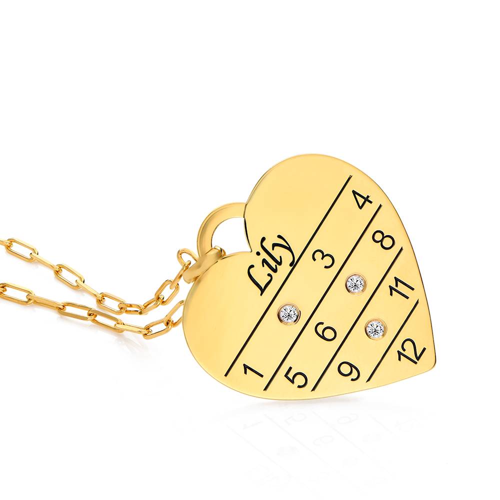 12-Monatskalender Herzkette mit Diamanten - Gold-Vermeil-1 12-Monatskalender Herzkette mit Diamanten - Gold-Vermeil-1 Produktfoto