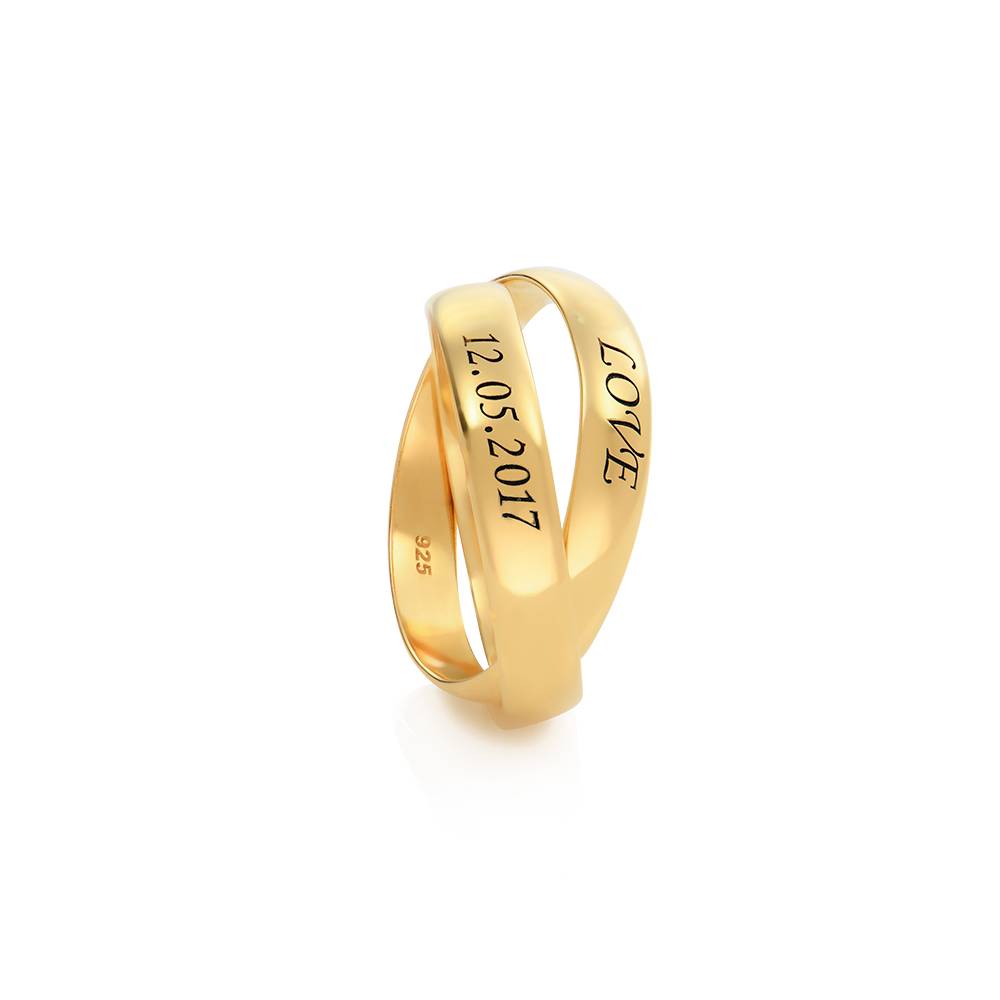 Charlize russischer 2-Band-Ring  - Gold-Vermeil-2 Produktfoto