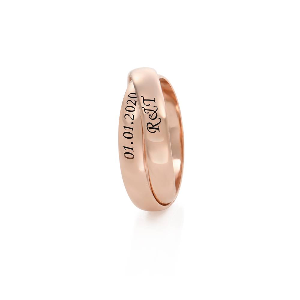 Charlize russischer 2-Band-Ring  - rosévergoldetes Sterlingsilber-1 Produktfoto