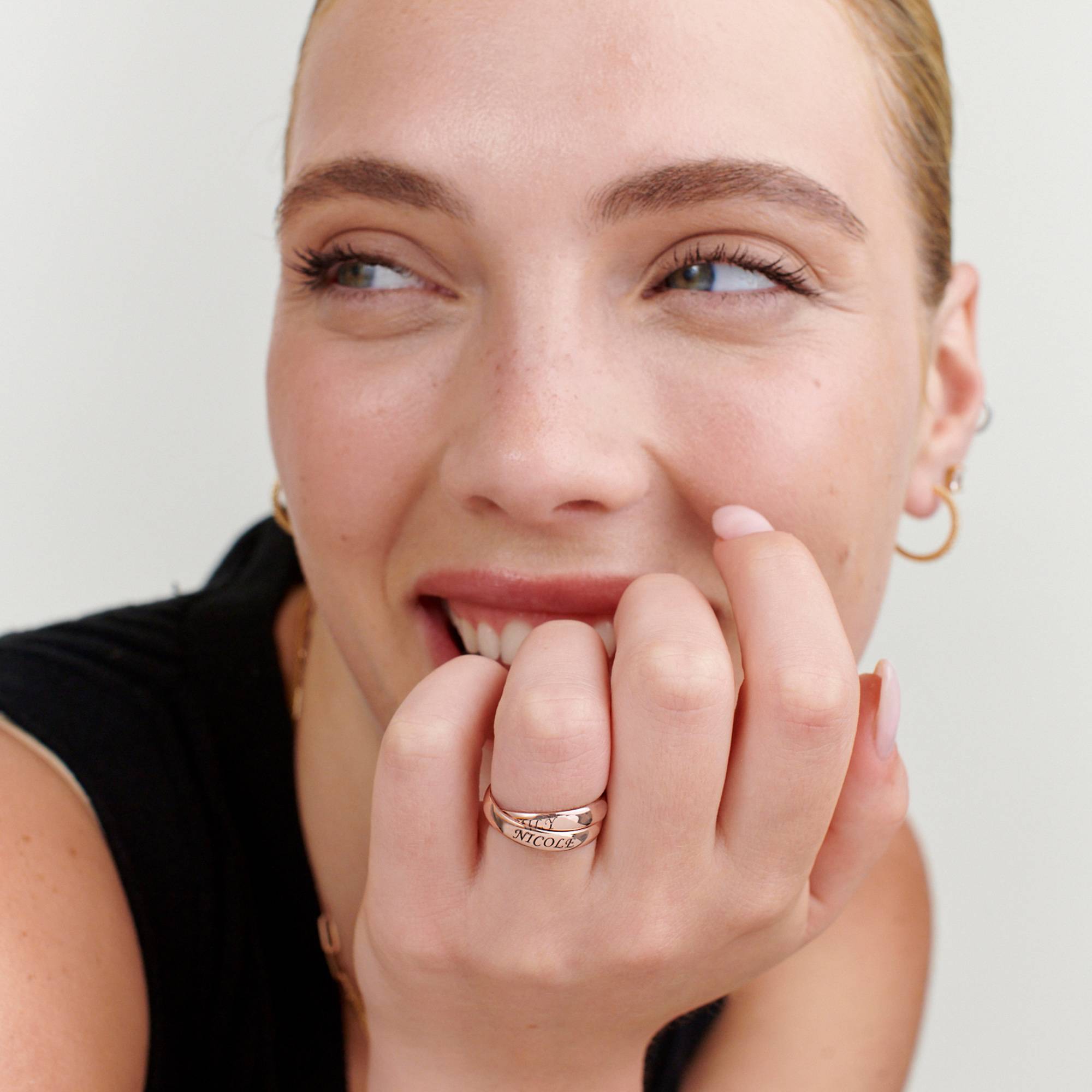 Charlize russischer 2-Band-Ring  - rosévergoldetes Sterlingsilber-4 Produktfoto