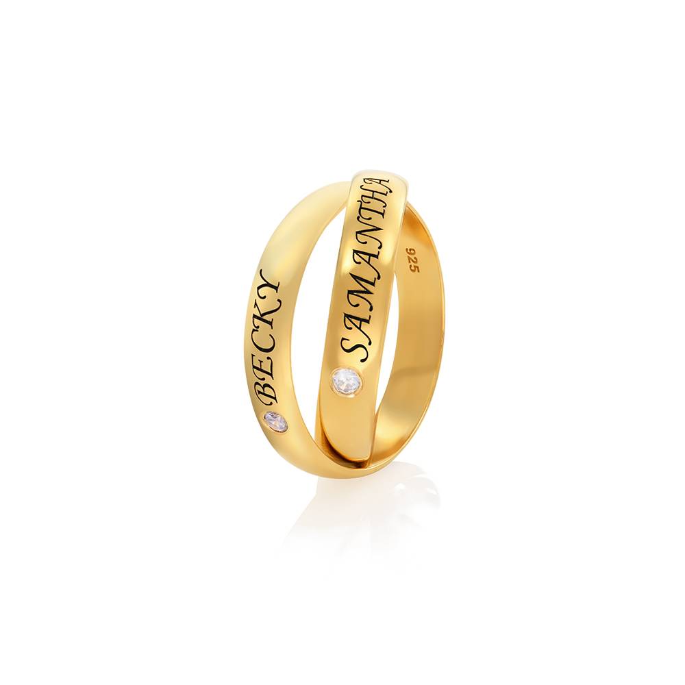 Charlize russischer 2-Band-Ring mit Geburtssteinen - Vergoldet-1 Charlize russischer 2-Band-Ring mit Geburtssteinen - Vergoldet-1 Produktfoto