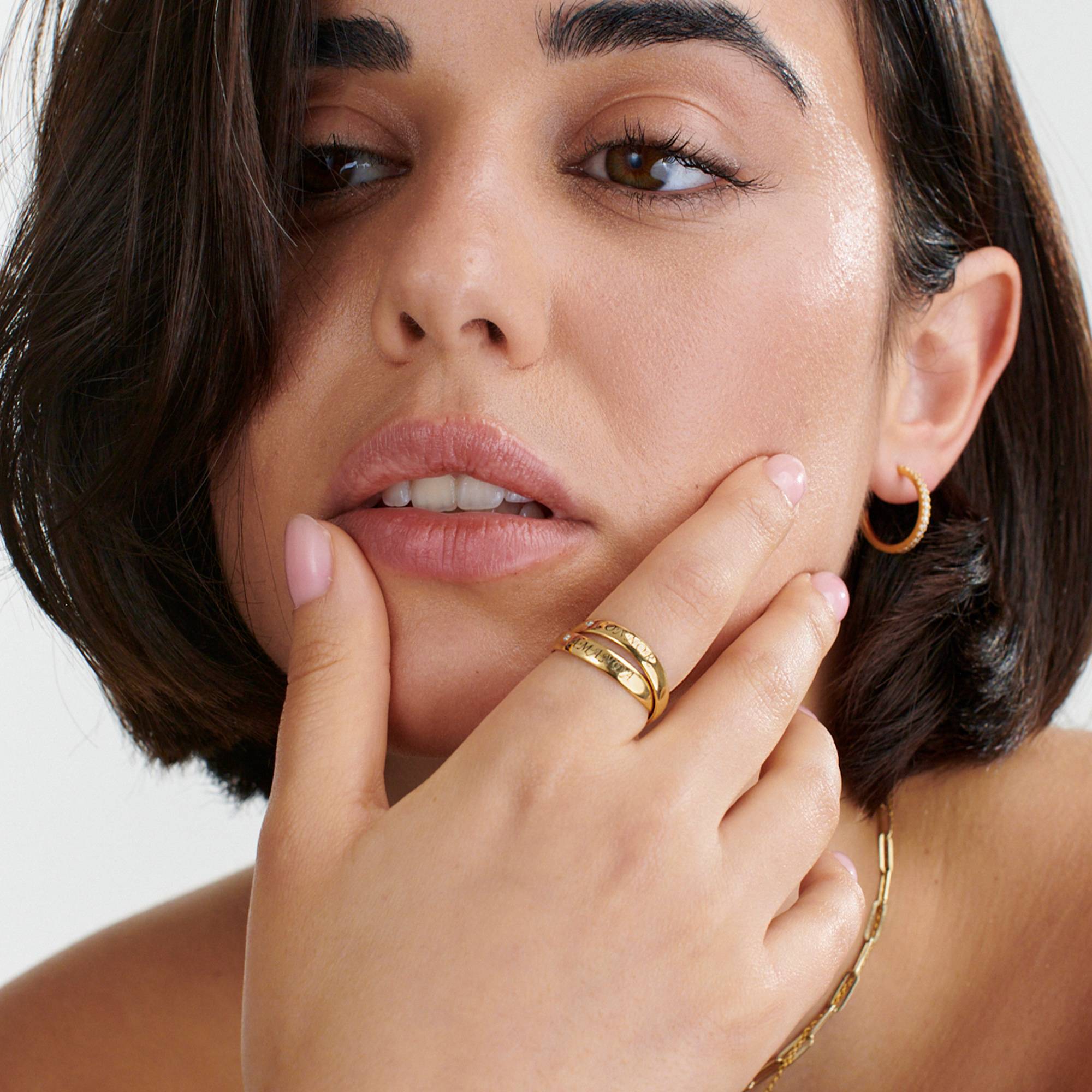 Charlize russischer 2-Band-Ring mit Diamanten - Vergoldet-3 Produktfoto