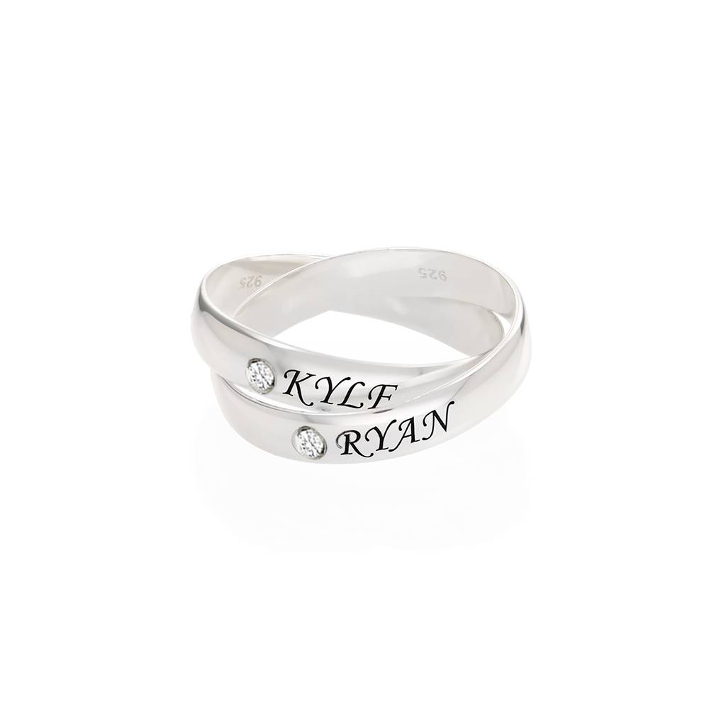 Charlize russischer 2-Band-Ring mit Diamanten - Silber-1 Charlize russischer 2-Band-Ring mit Diamanten - Silber-1 Produktfoto