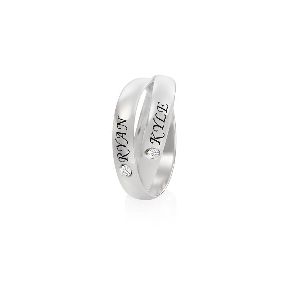 Charlize russischer 2-Band-Ring mit Diamanten - Silber-2 Charlize russischer 2-Band-Ring mit Diamanten - Silber-2 Produktfoto