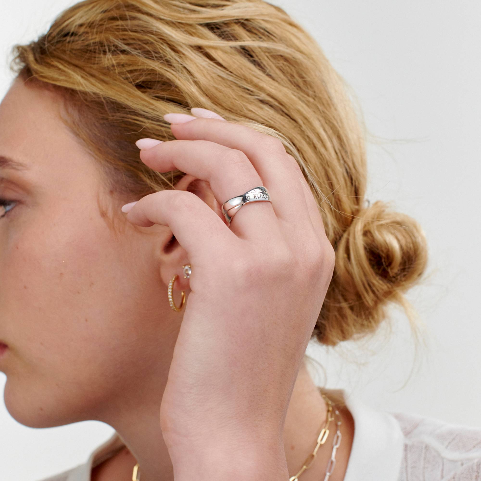 Charlize russischer 2-Band-Ring mit Diamanten - Silber-4 Charlize russischer 2-Band-Ring mit Diamanten - Silber-4 Produktfoto