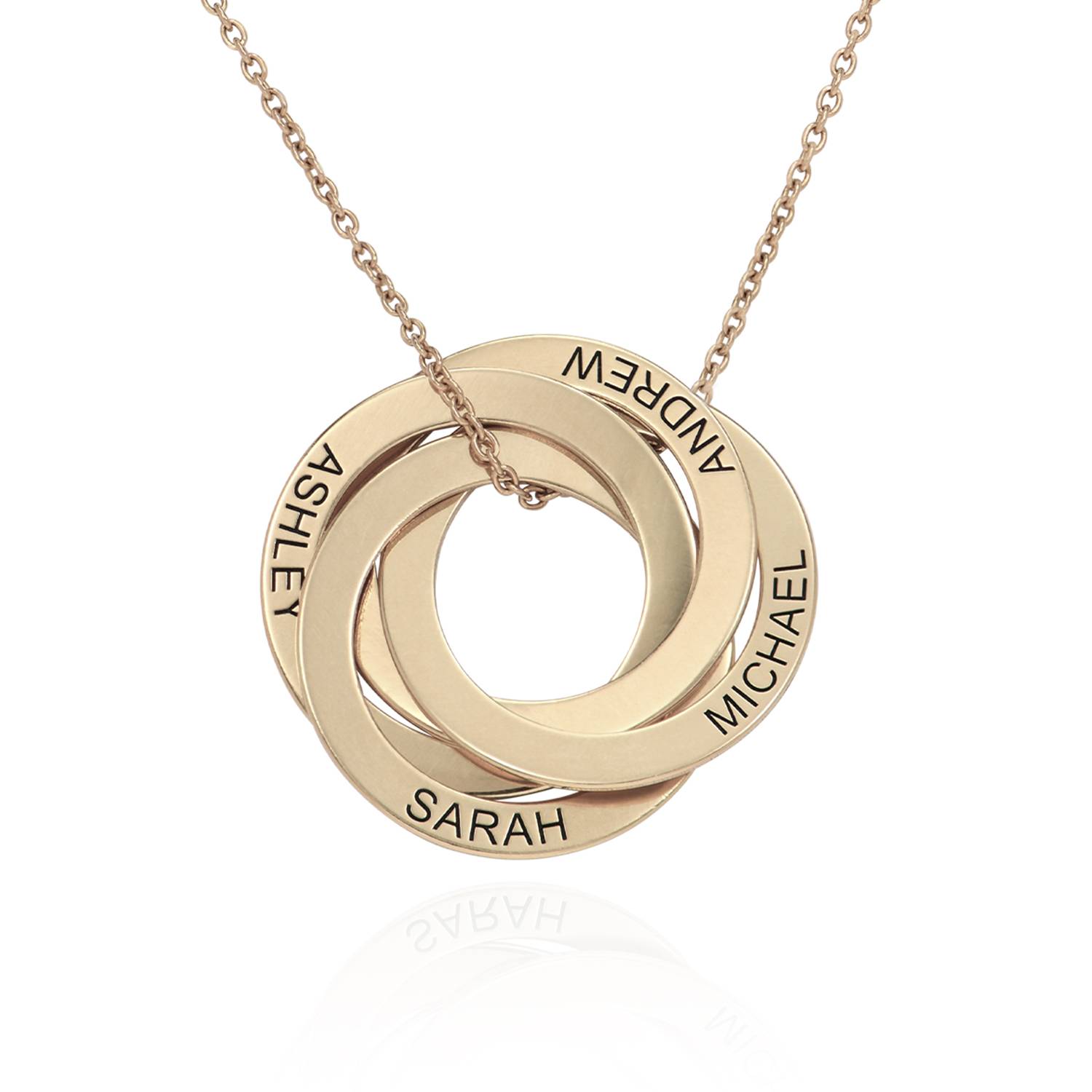 Russische Ring-Halskette mit 4 Ringen - 417er Gelbgold-1 Produktfoto