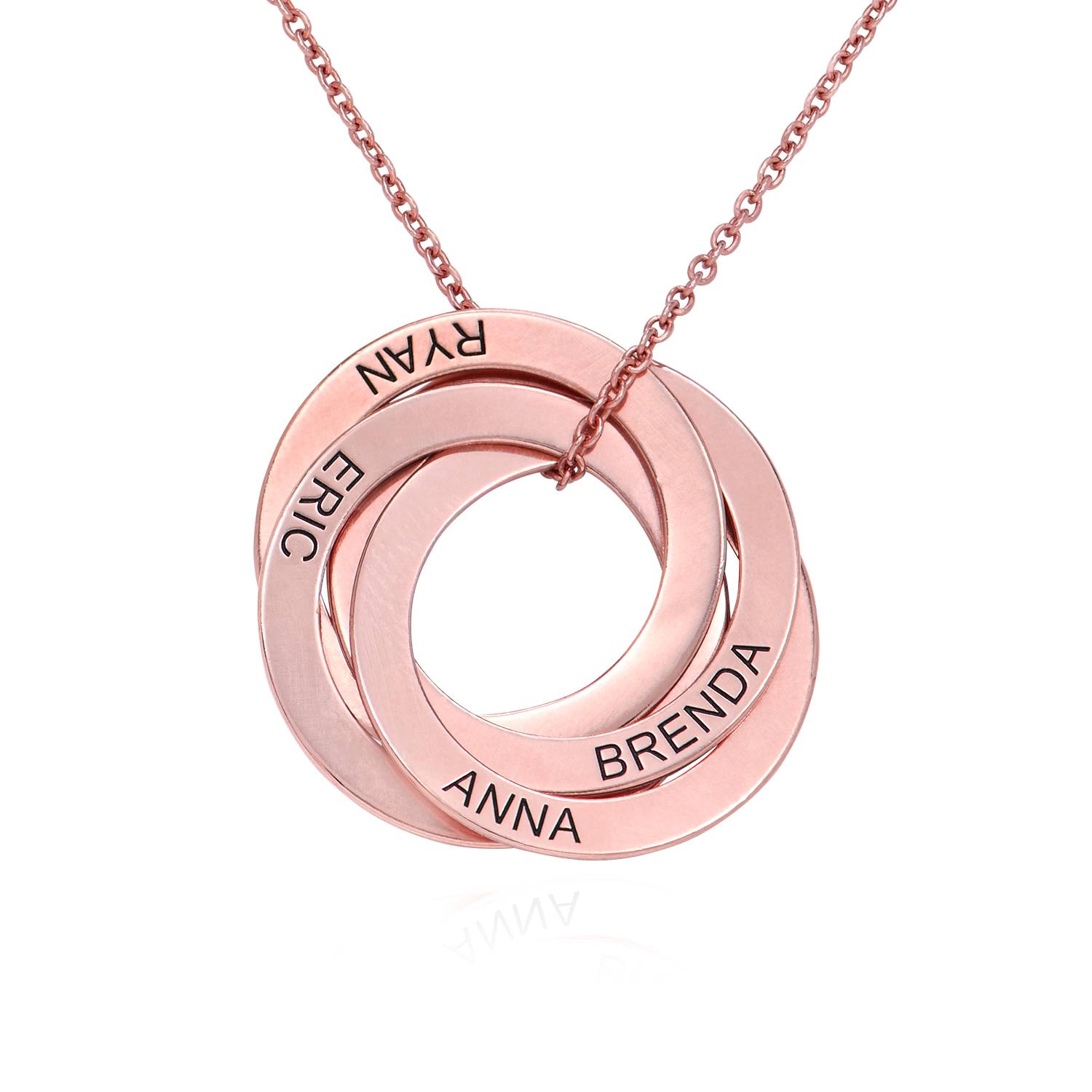 Russische Ring-Halskette mit 4 Ringen - - Rosévergoldet-3 Russische Ring-Halskette mit 4 Ringen - - Rosévergoldet-3 Produktfoto