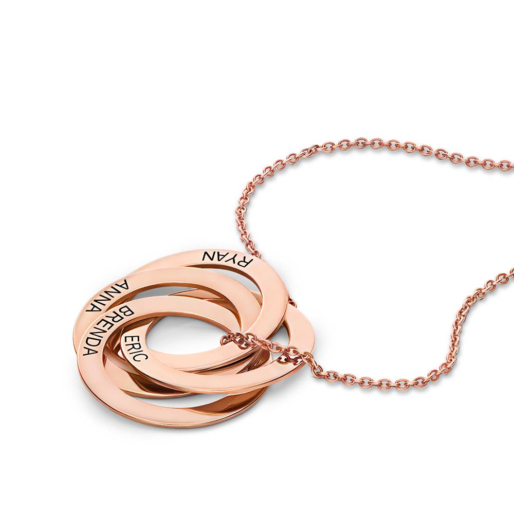 Russische Ring-Halskette mit 4 Ringen - - Rosévergoldet-4 Russische Ring-Halskette mit 4 Ringen - - Rosévergoldet-4 Produktfoto