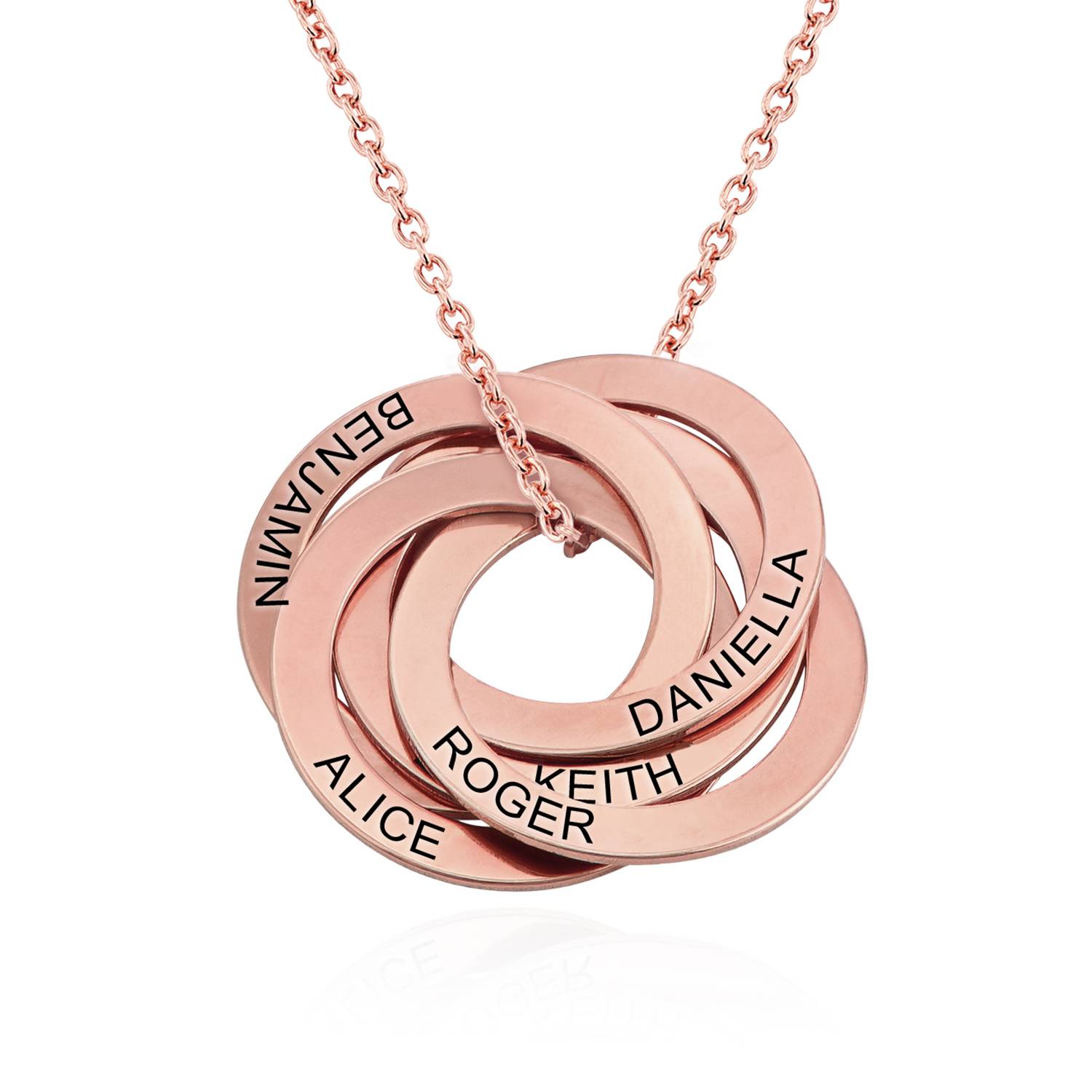 Russische Ring-Halskette mit 5 Ringen - - Rosévergoldet-4 Russische Ring-Halskette mit 5 Ringen - - Rosévergoldet-4 Produktfoto