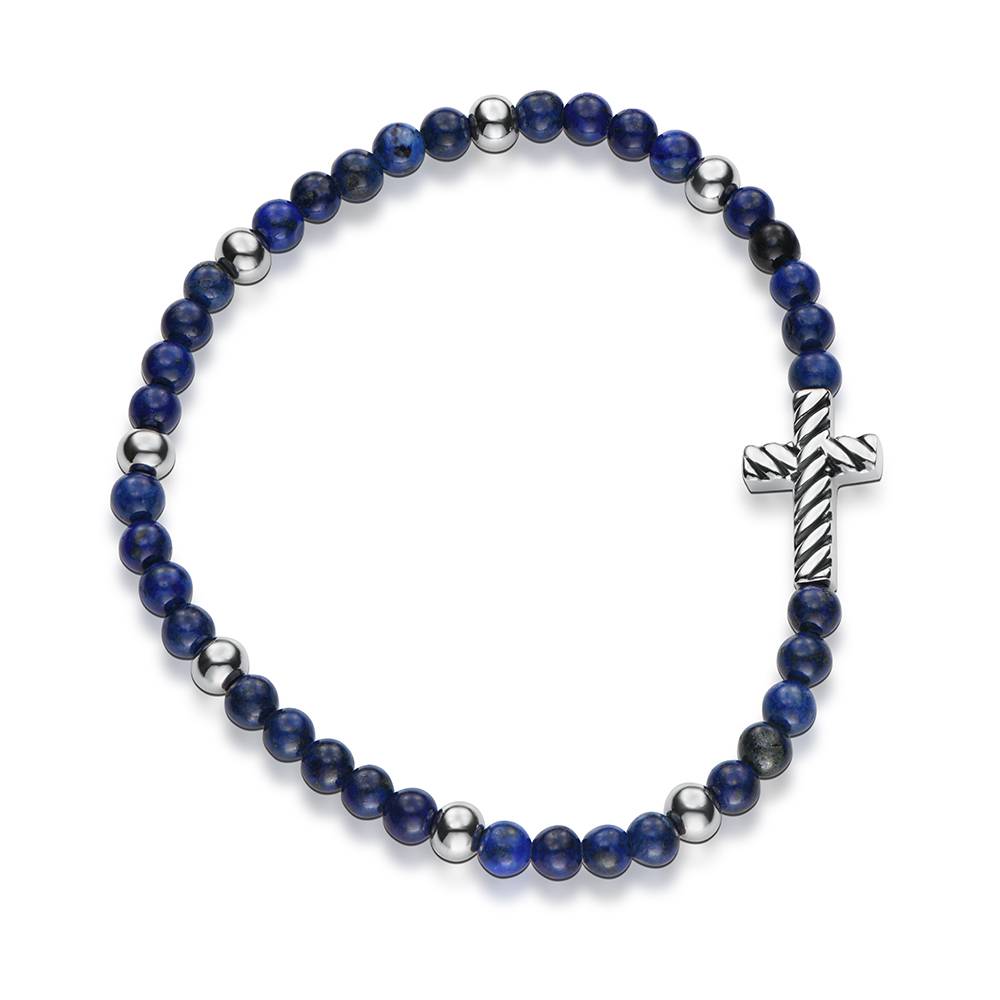 Adam Seilkreuz-Armband mit Halbedelstein-Perlen für Männer-2 Produktfoto