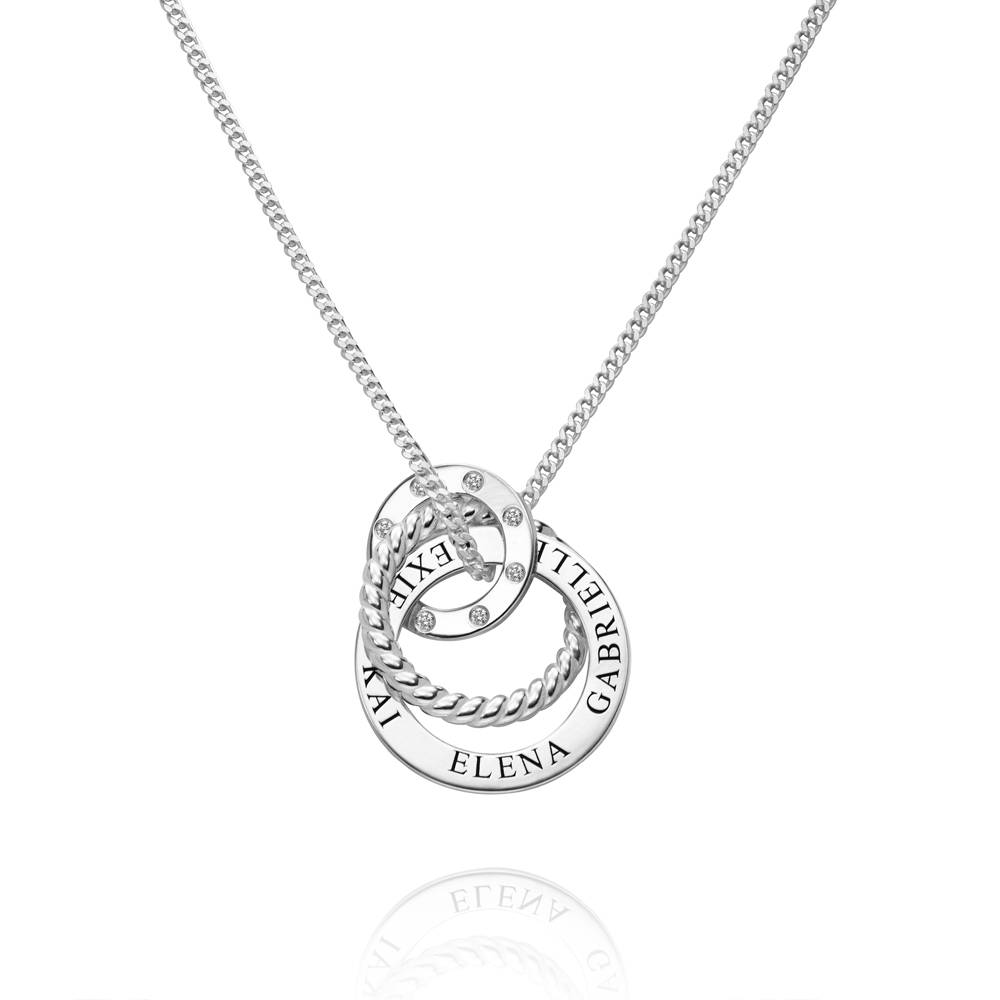 Alta gravierte Halskette mit Diamanten - in Silber-4 Alta gravierte Halskette mit Diamanten - in Silber-4 Produktfoto