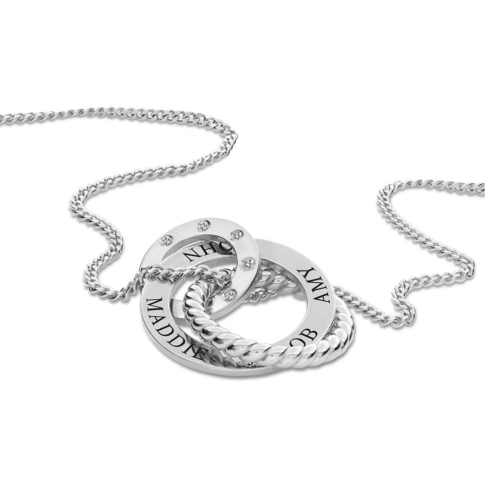 Alta gravierte Halskette mit Diamanten - in Silber-5 Alta gravierte Halskette mit Diamanten - in Silber-5 Produktfoto