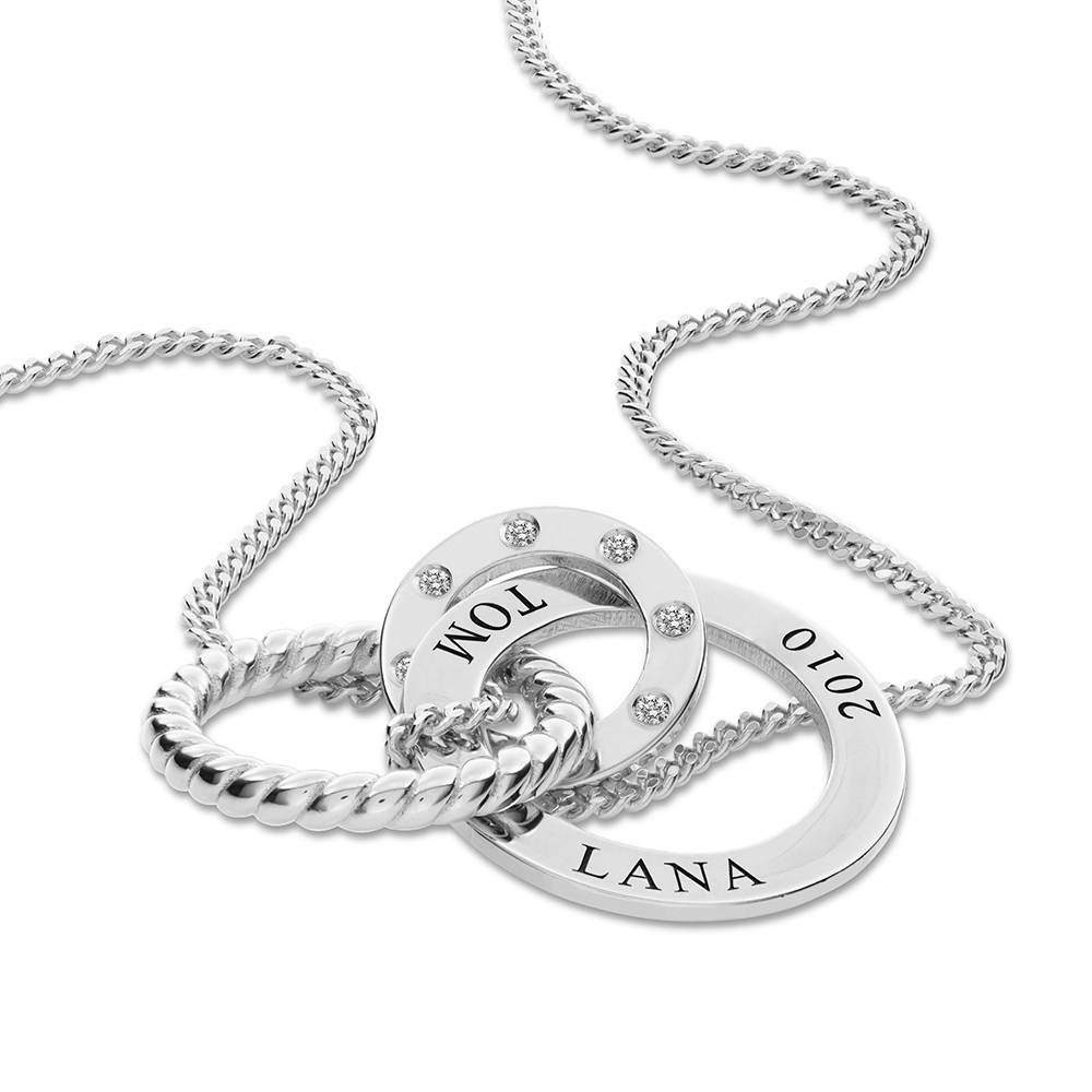 Alta gravierte Halskette mit Diamanten - in Silber-6 Alta gravierte Halskette mit Diamanten - in Silber-6 Produktfoto