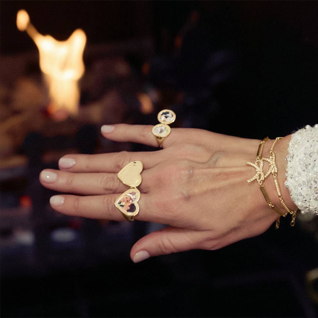 Foto-Monogramm-Ring Für immer in meinem Herzen - Vergoldet-4 Produktfoto