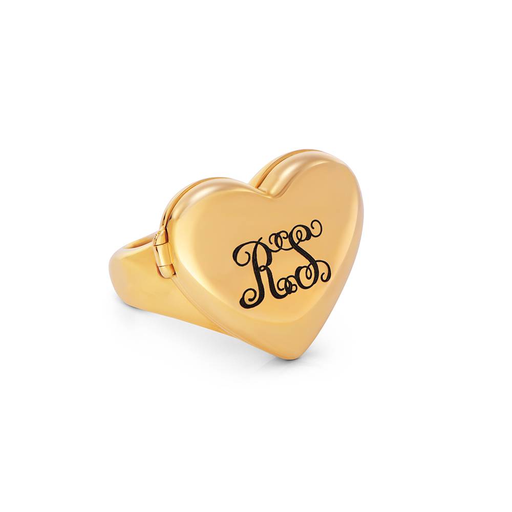 Foto-Monogramm-Ring Für immer in meinem Herzen - Vergoldet-2 Produktfoto