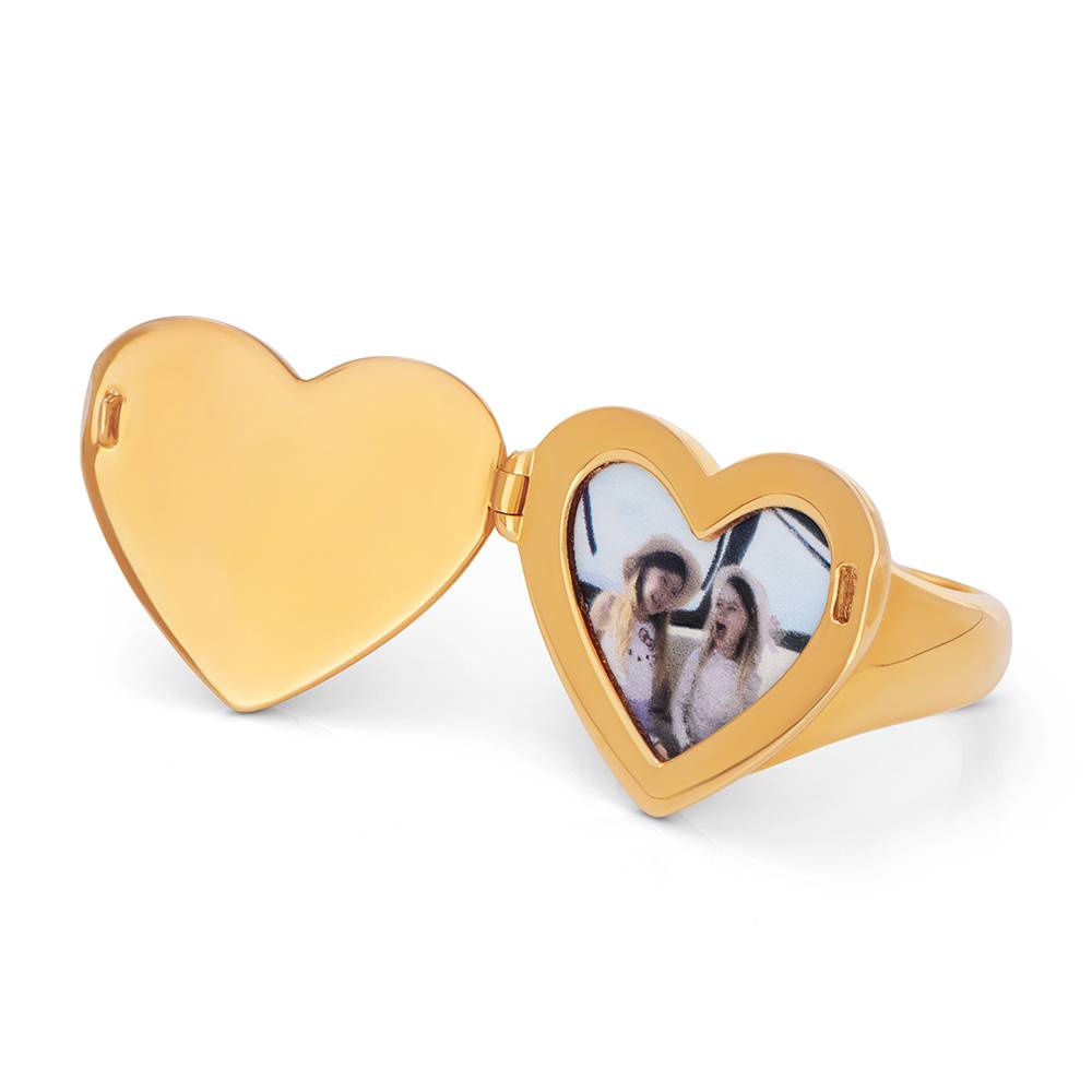 Foto-Monogramm-Ring Für immer in meinem Herzen - Vergoldet-5 Produktfoto