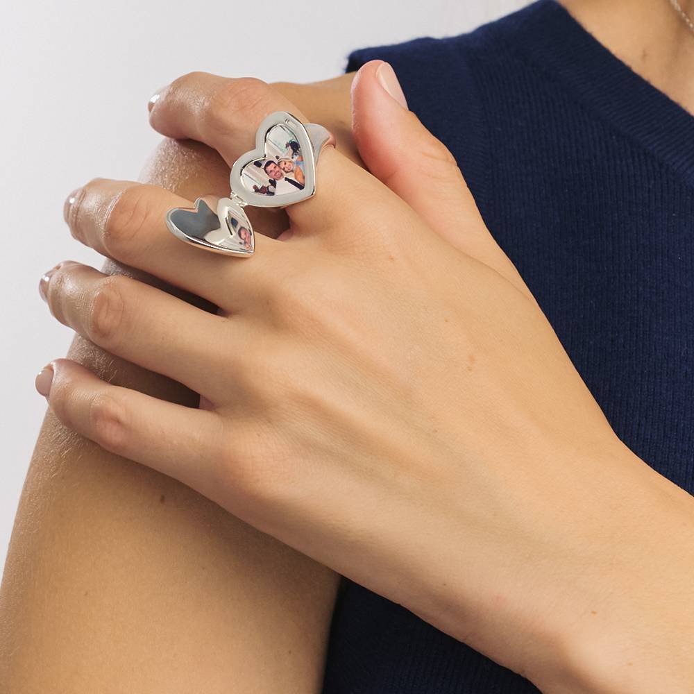 Foto-Monogramm-Ring Für immer in meinem Herzen - Silber-3 Produktfoto