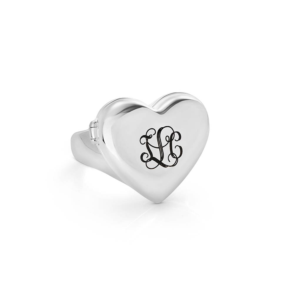Foto-Monogramm-Ring Für immer in meinem Herzen - Silber-1 Produktfoto