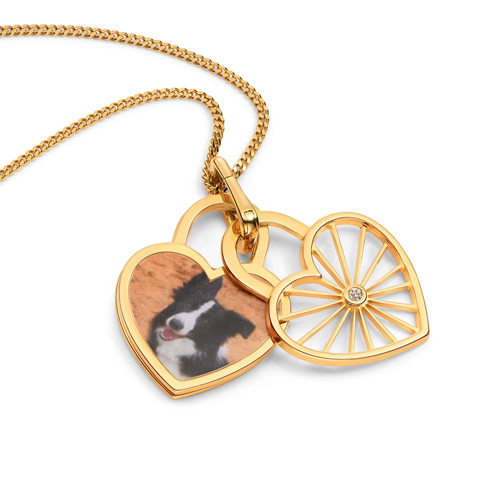 Amorette Foto-Anhänger Halskette mit Diamanten - Gold-Vermeil-7 Amorette Foto-Anhänger Halskette mit Diamanten - Gold-Vermeil-7 Produktfoto