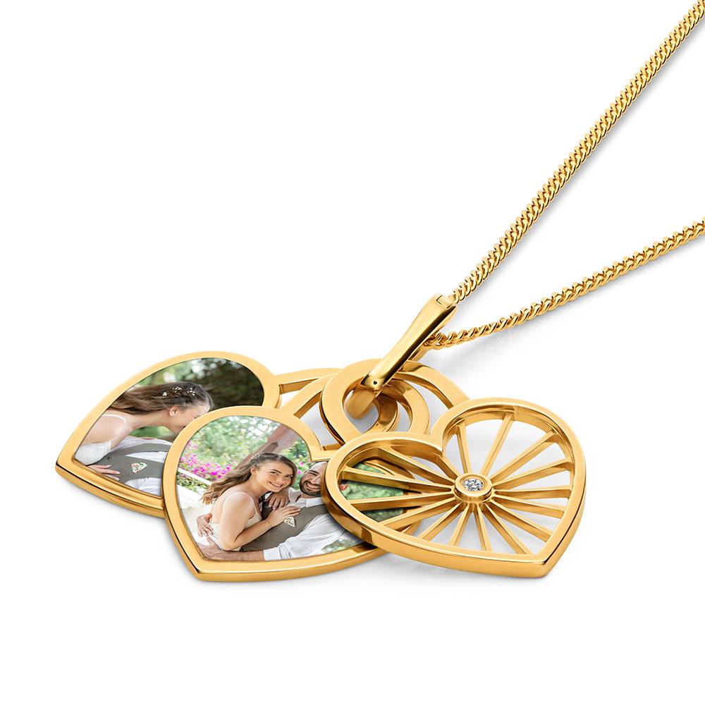 Amorette Foto-Anhänger Halskette mit Diamanten - Gold-Vermeil-2 Amorette Foto-Anhänger Halskette mit Diamanten - Gold-Vermeil-2 Produktfoto