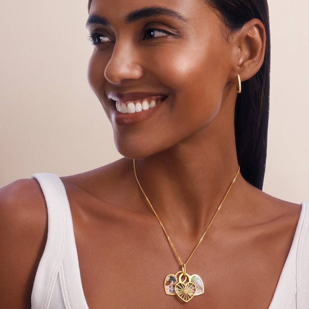 Amorette Foto-Anhänger Halskette mit Diamanten - Gold-Vermeil-3 Amorette Foto-Anhänger Halskette mit Diamanten - Gold-Vermeil-3 Produktfoto