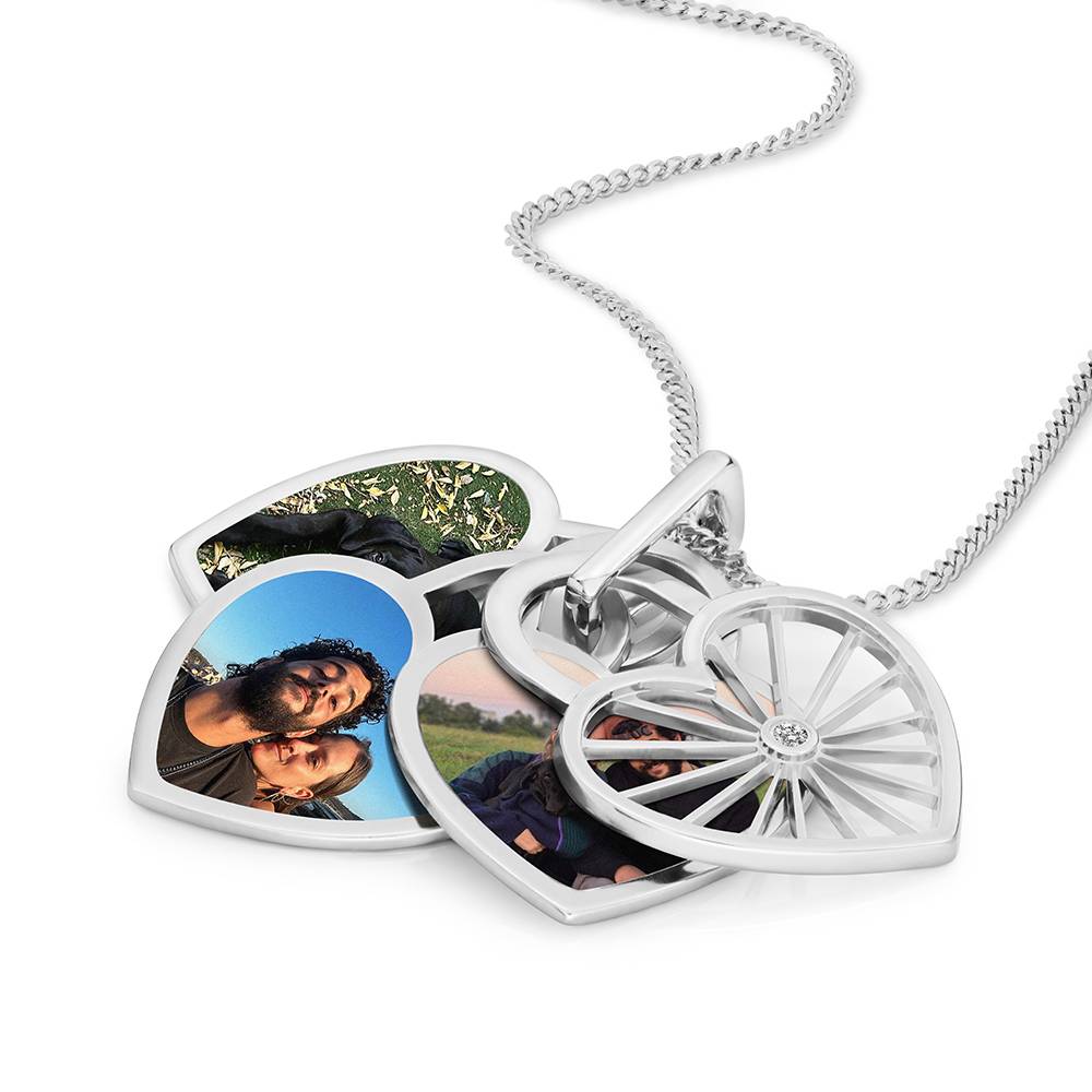 Amorette Foto-Anhänger Halskette mit Diamanten - 925er Sterlingsilber-2 Amorette Foto-Anhänger Halskette mit Diamanten - 925er Sterlingsilber-2 Produktfoto