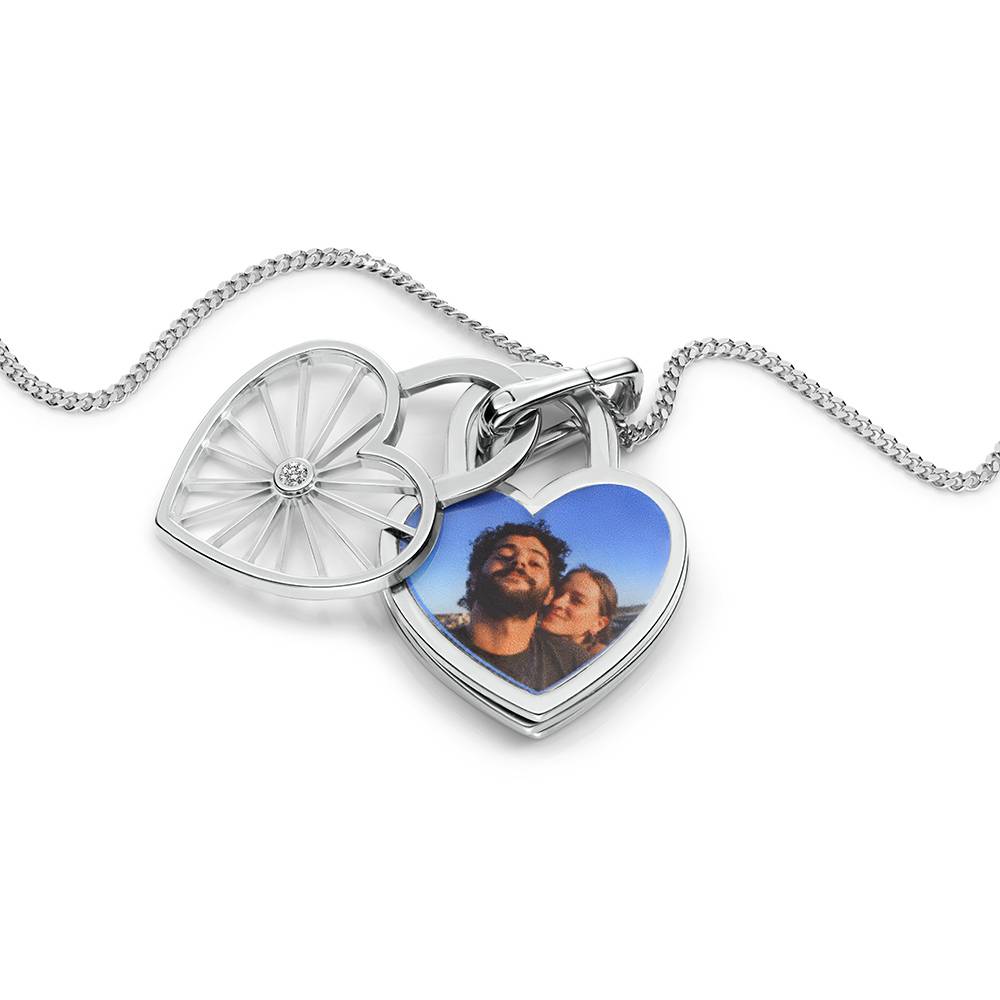 Amorette Foto-Anhänger Halskette mit Diamanten - 925er Sterlingsilber-7 Amorette Foto-Anhänger Halskette mit Diamanten - 925er Sterlingsilber-7 Produktfoto