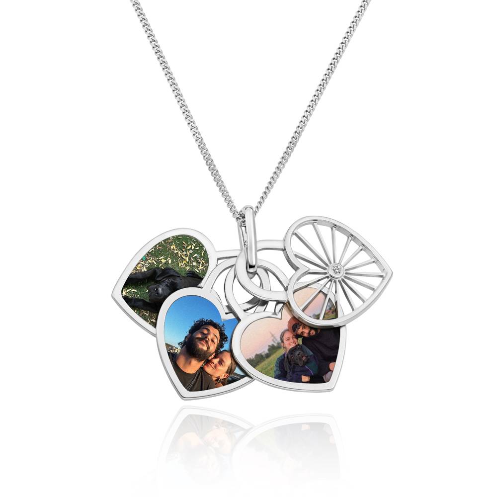 Amorette Foto-Anhänger Halskette mit Diamanten - 925er Sterlingsilber-1 Amorette Foto-Anhänger Halskette mit Diamanten - 925er Sterlingsilber-1 Produktfoto