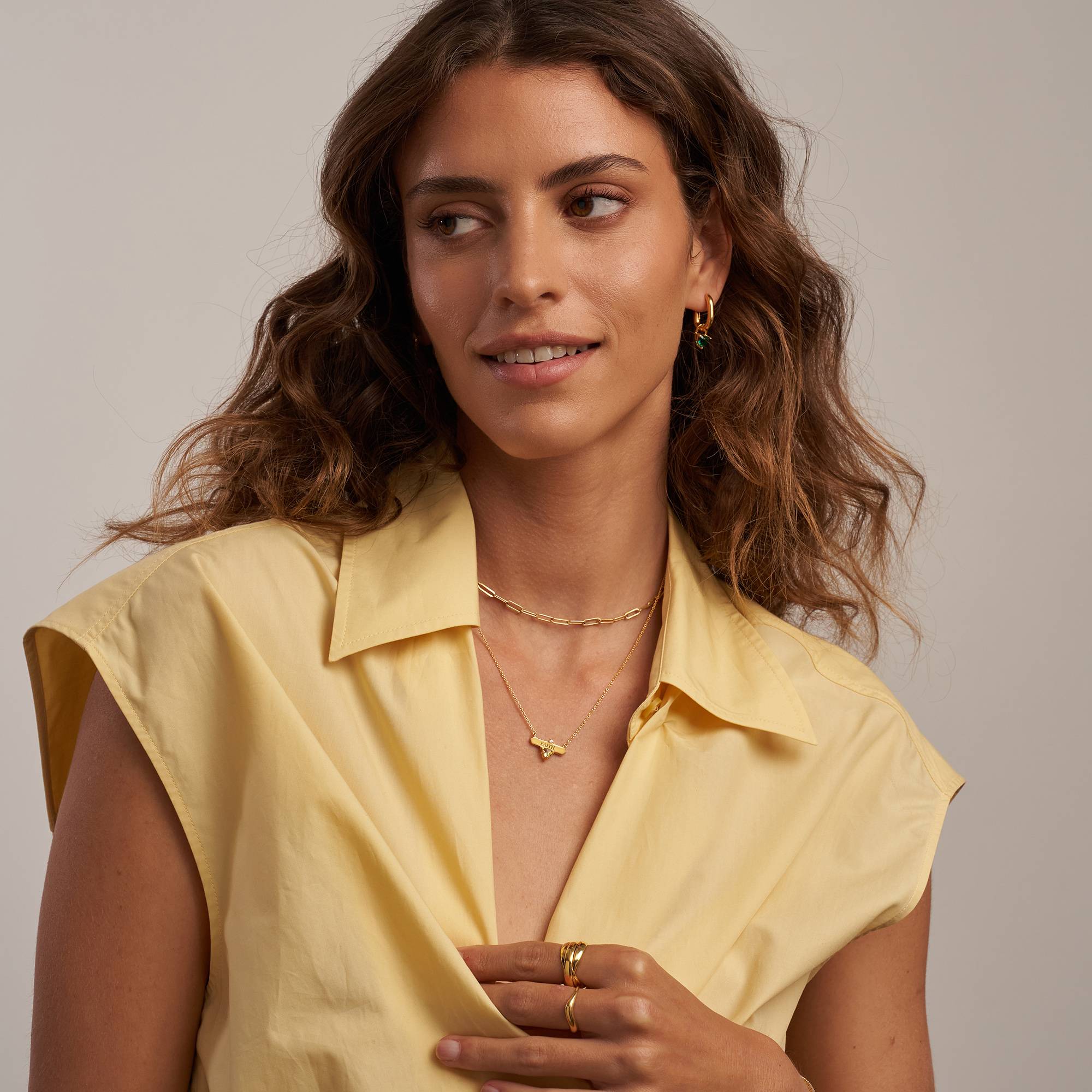 Aurora Geburtsstein-Namenskette - Gold-Vermeil-5 Produktfoto
