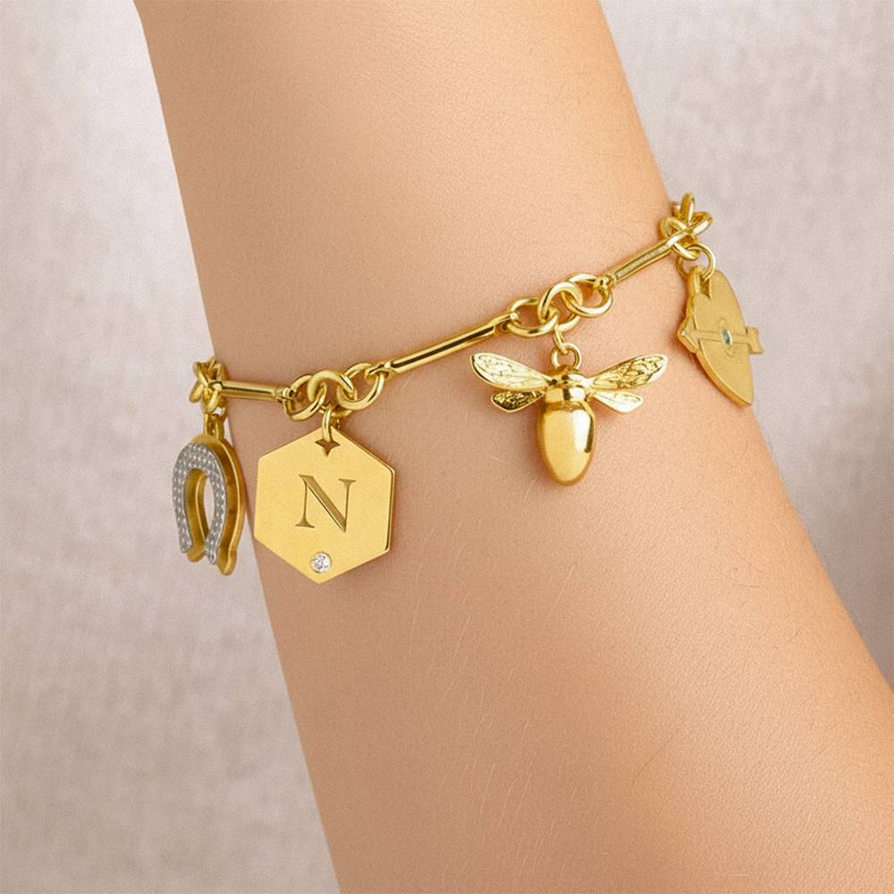 Charm-Armband Glücksbringer - Gold-Vermeil-4 Produktfoto