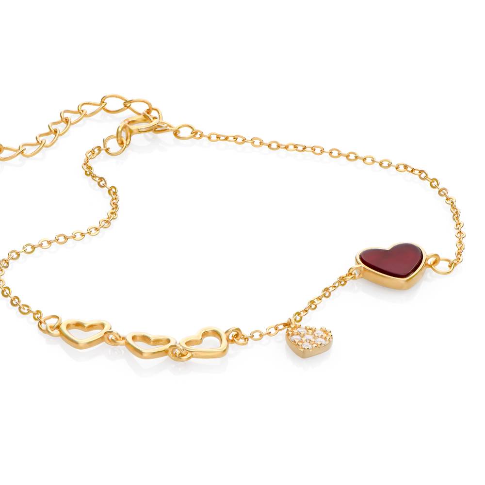 "Be Mine Red Heart" Herzarmband - vergoldetes Sterlingsilber-1 "Be Mine Red Heart" Herzarmband - vergoldetes Sterlingsilber-1 Produktfoto