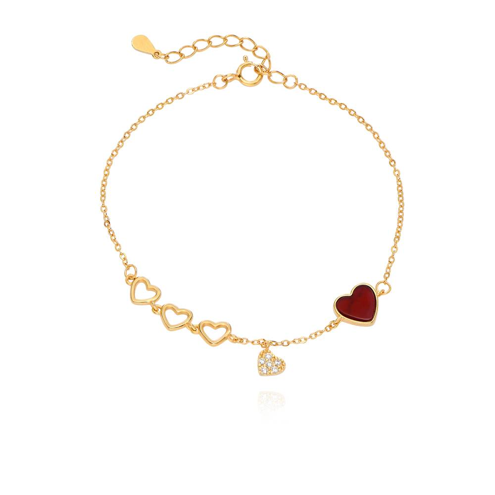"Be Mine Red Heart" Herzarmband - vergoldetes Sterlingsilber-3 "Be Mine Red Heart" Herzarmband - vergoldetes Sterlingsilber-3 Produktfoto