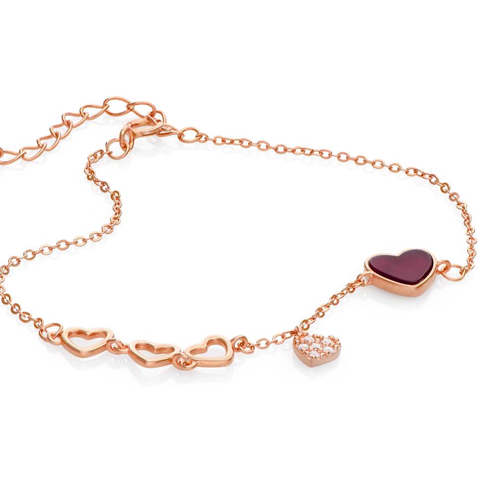 "Be Mine Red Heart" Herzarmband - rosévergoldetes Sterlingsilber-2 Produktfoto