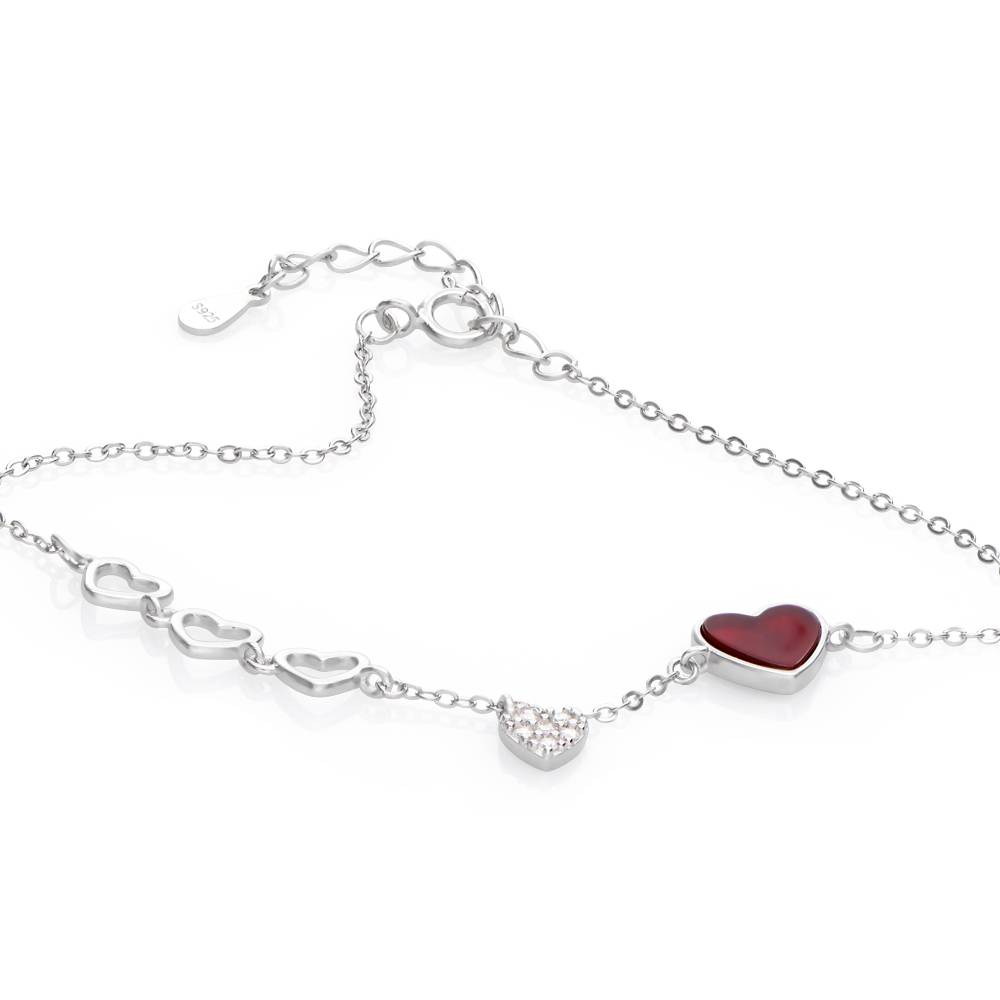 "Be Mine Red Heart" Herzarmband - 925er Sterlingsilber-3 Produktfoto