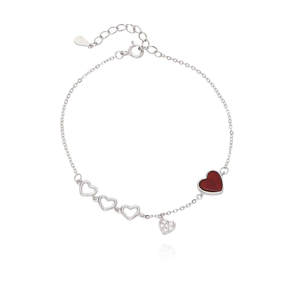 "Be Mine Red Heart" Herzarmband - 925er Sterlingsilber-1 Produktfoto