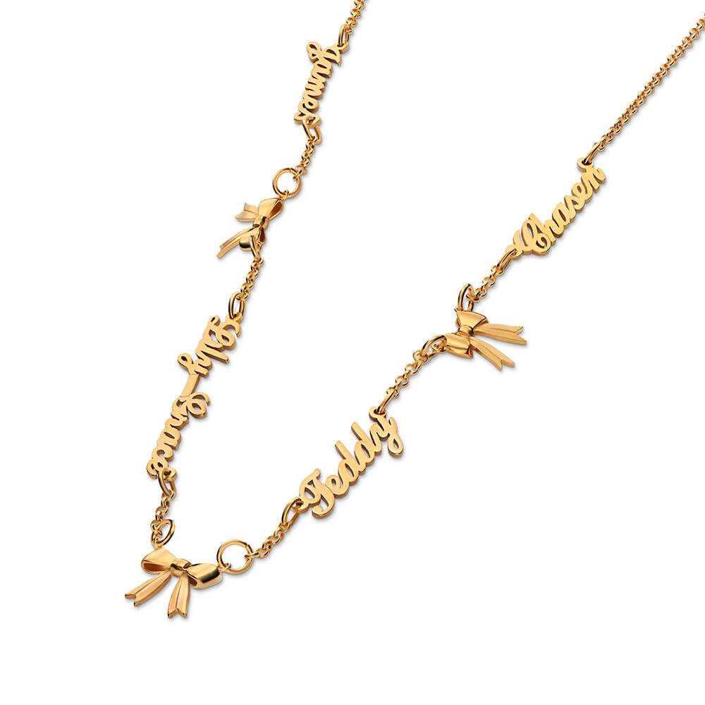 Mehrnamen-Kette Herzensband - Gold-Vermeil-5 Produktfoto