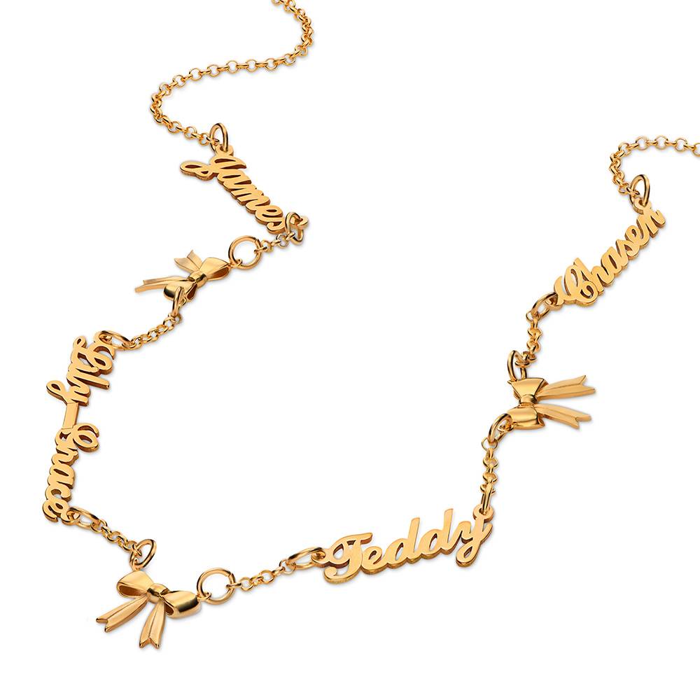 Mehrnamen-Kette Herzensband - Gold-Vermeil-4 Produktfoto