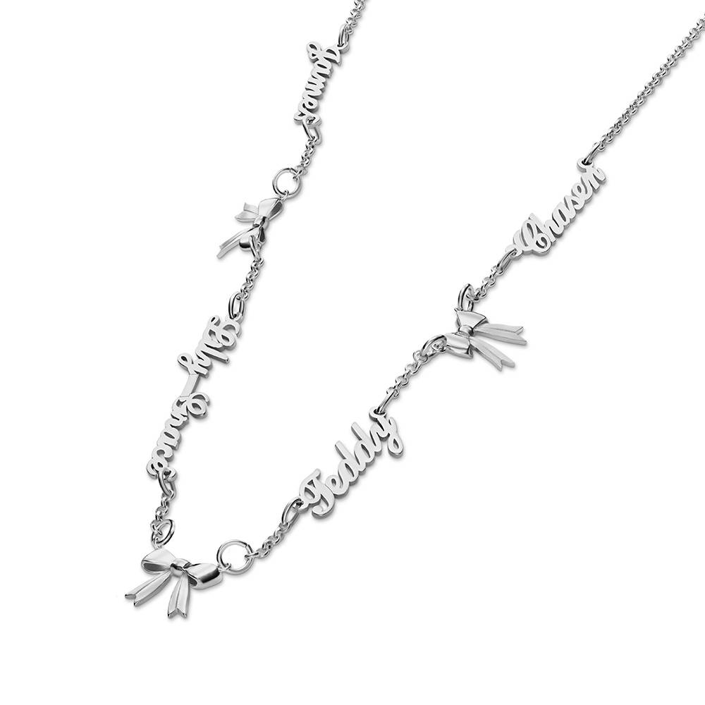Mehrnamen-Kette Herzensband - 925er Sterlingsilber-5 Produktfoto