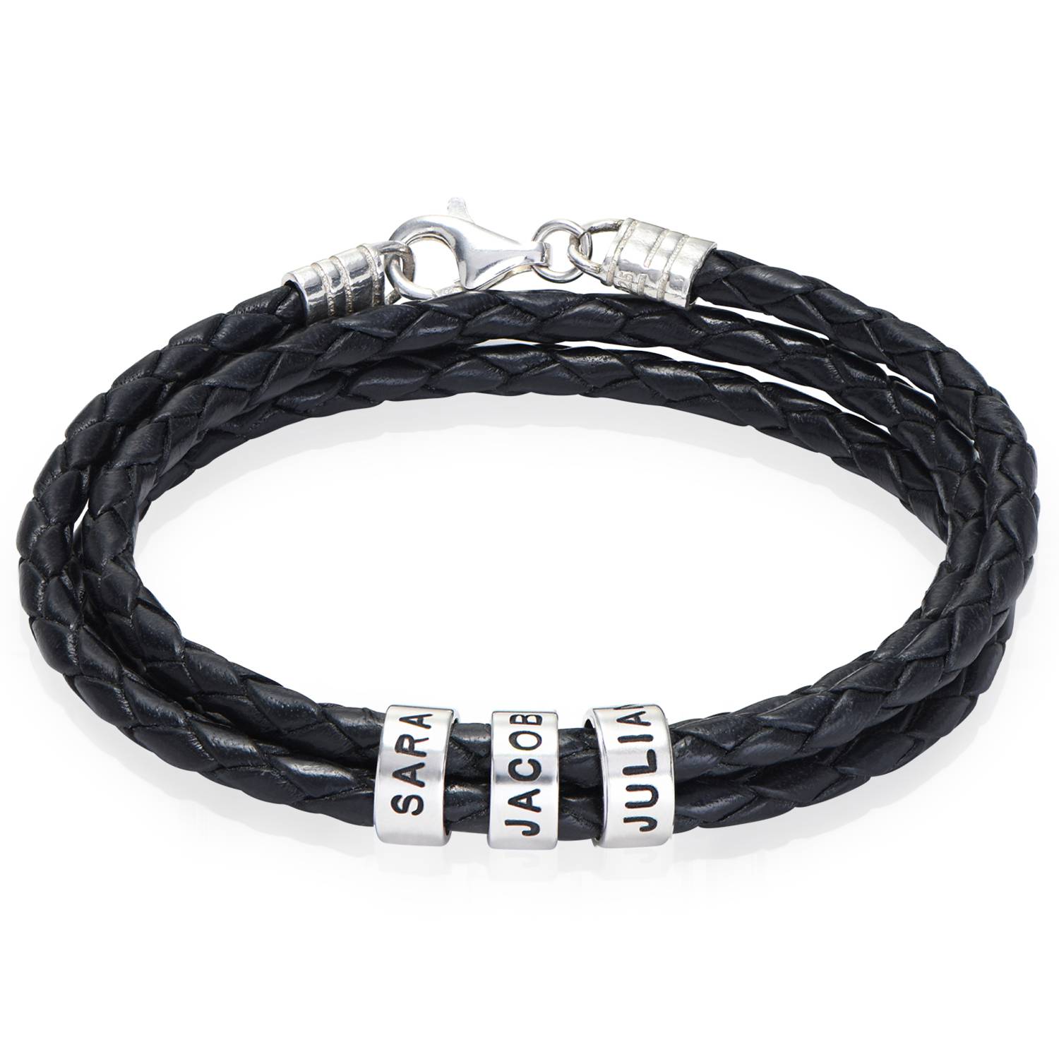 Gravierbarer Bead für geflochtenes Lederarmband - Silber-2 Gravierbarer Bead für geflochtenes Lederarmband - Silber-2 Produktfoto