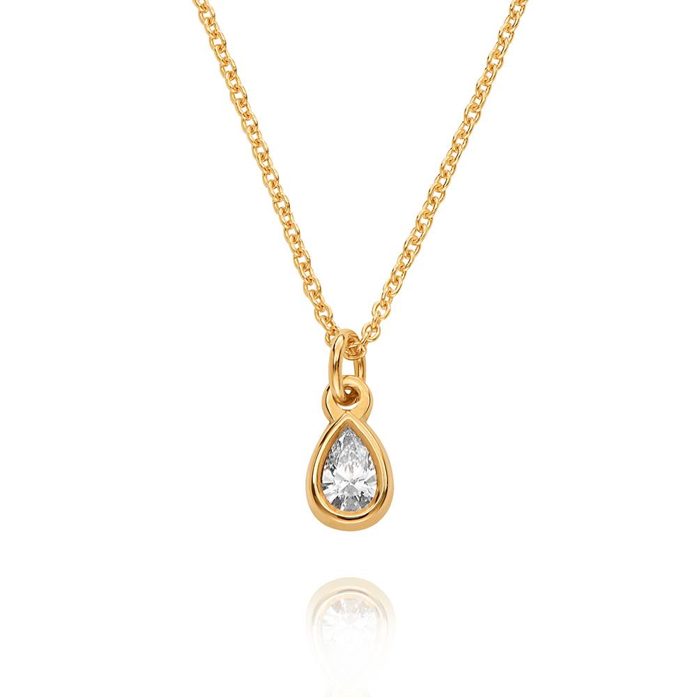 Bianca Tropfen Halskette mit 0,20 ct Diamant - Gold-Vermeil-2 Bianca Tropfen Halskette mit 0,20 ct Diamant - Gold-Vermeil-2 Produktfoto