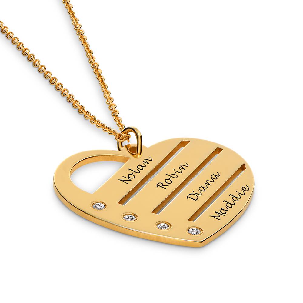Terry Herzkette mit eingravierten Namen und Diamanten - Vergoldet-1 Terry Herzkette mit eingravierten Namen und Diamanten - Vergoldet-1 Produktfoto