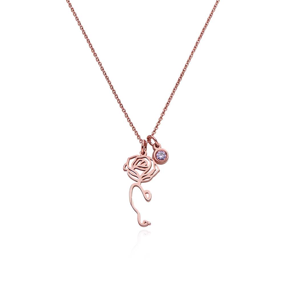 Blühende Geburtsblume arabische Namenskette mit Geburtsstein - rosévergoldetes Sterlingsilber-4 Blühende Geburtsblume arabische Namenskette mit Geburtsstein - rosévergoldetes Sterlingsilber-4 Produktfoto