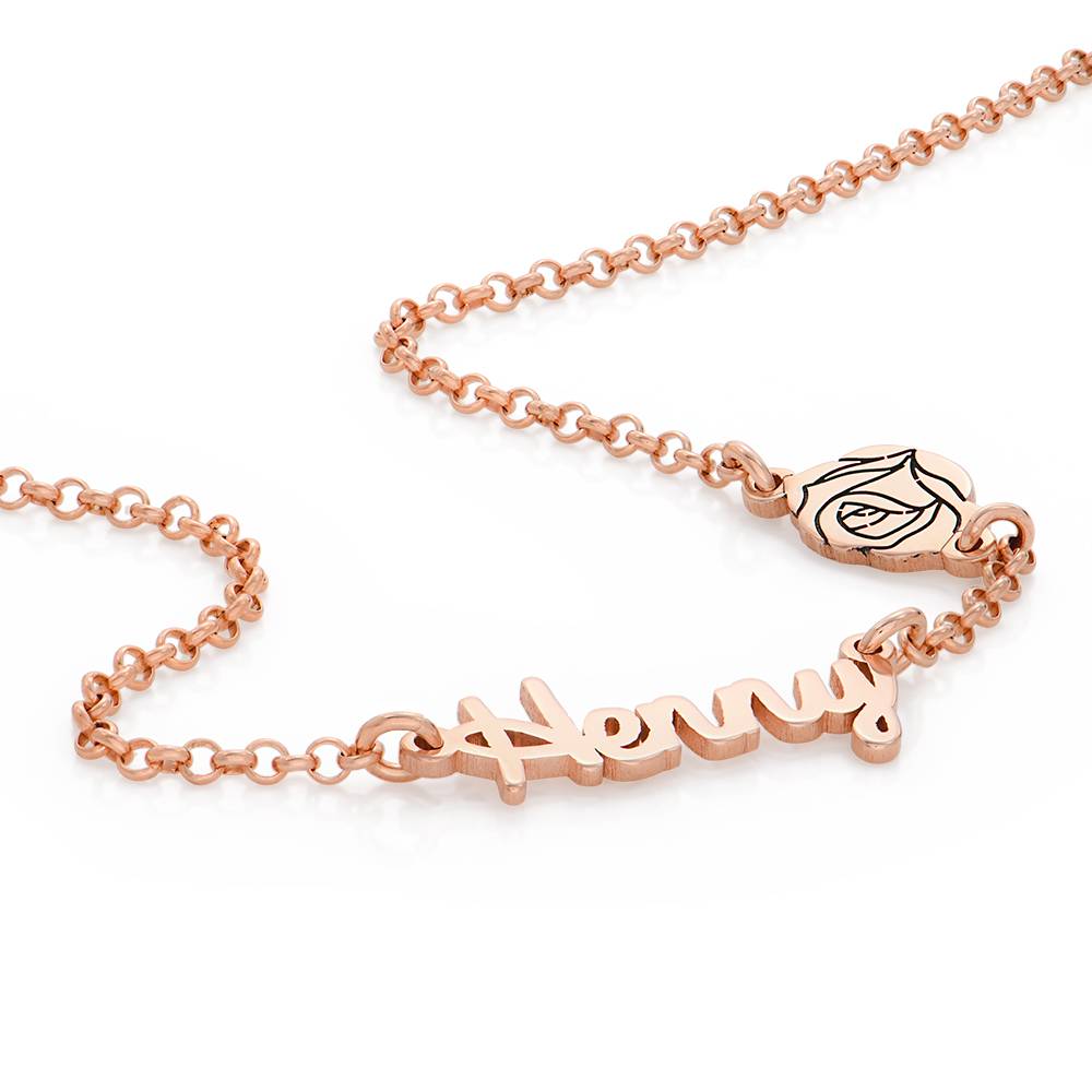 Blühende Geburtsblume Mehrnamen-Kette - Roségold-Vermeil-5 Produktfoto