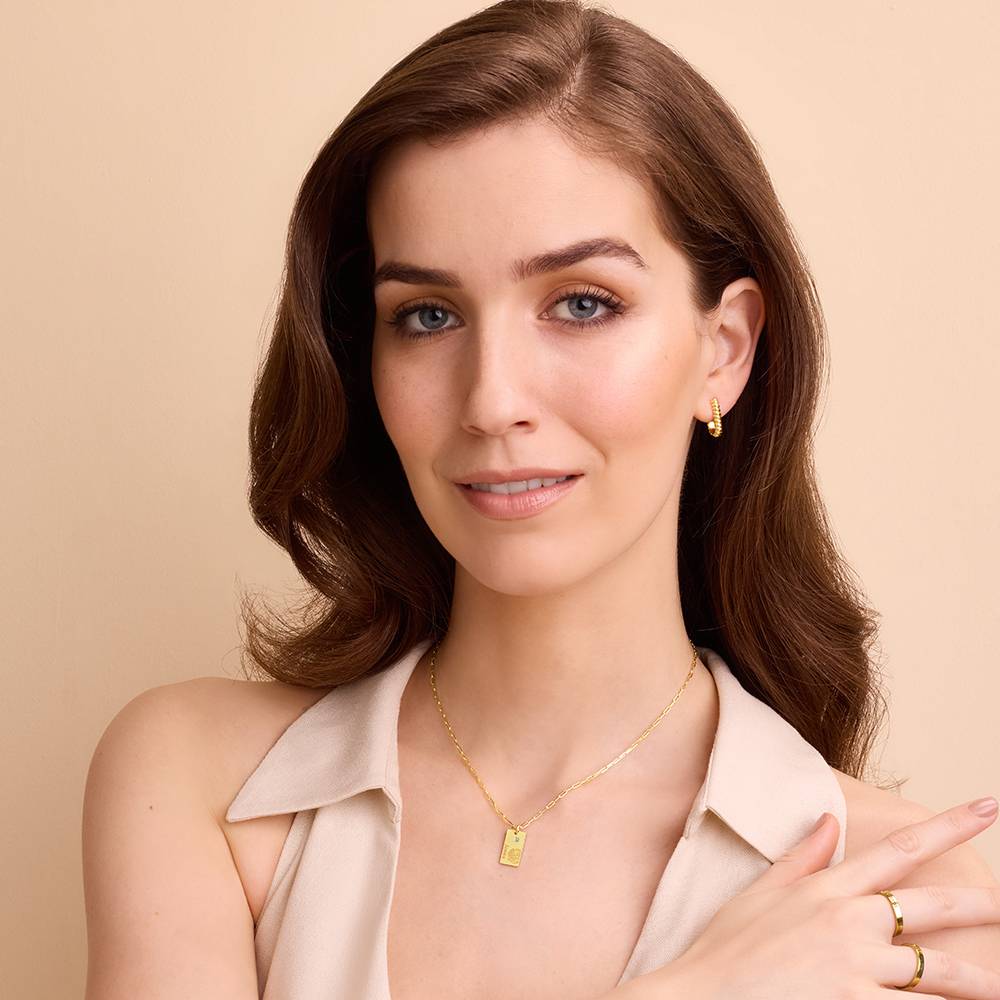 Blüten-Gliederkette mit Geburtsblume und Diamant  - 585er Gelbgold-4 Produktfoto
