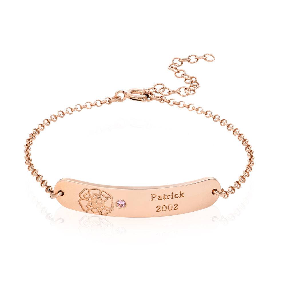 Blütenarmband mit Geburtsblume und Geburtsstein - rosévergoldetes Sterlingsilber-2 Blütenarmband mit Geburtsblume und Geburtsstein - rosévergoldetes Sterlingsilber-2 Produktfoto