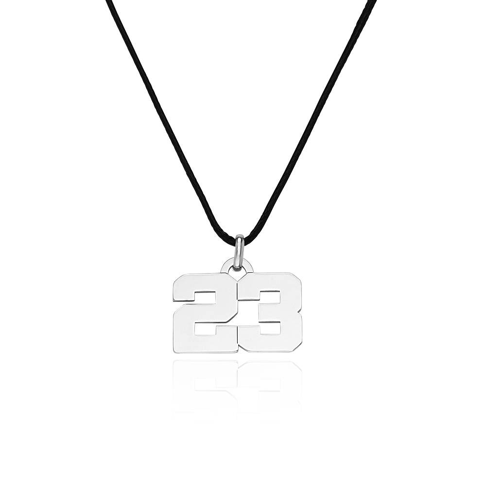 Team / Spielernummer Kette für Jungen - 925er Sterlingsilber-2 Produktfoto